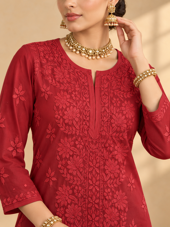 Shireen Modal Chikankari Ombre Co-ord Set