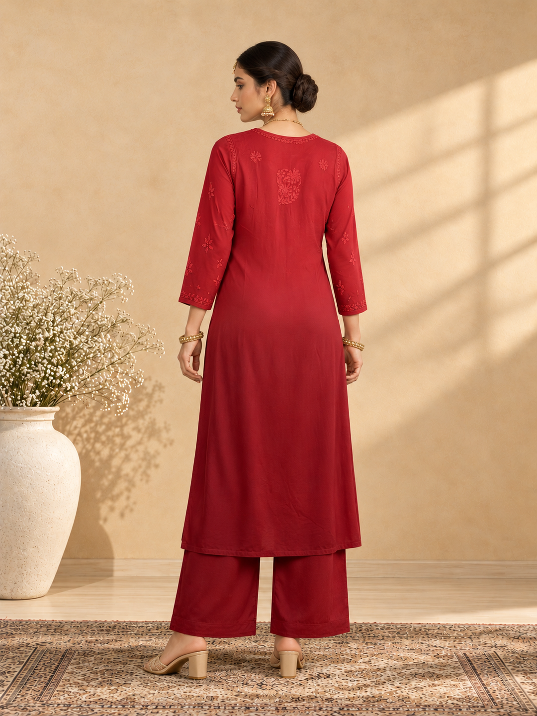 Shireen Modal Chikankari Ombre Co-ord Set