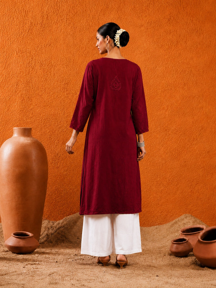 Karisma Chanderi Chikankari Mukaish Straight Kurta