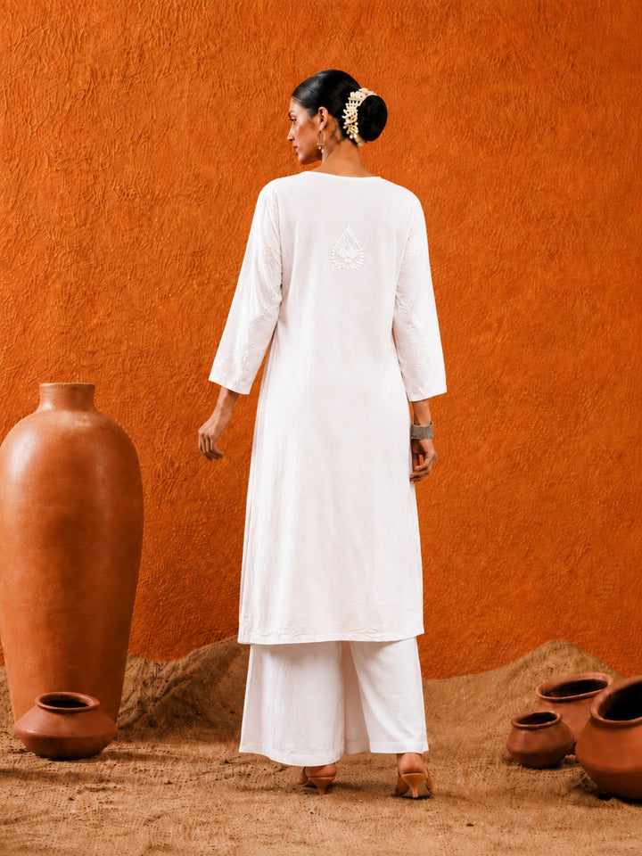 Karisma Chanderi Chikankari Mukaish Straight Kurta