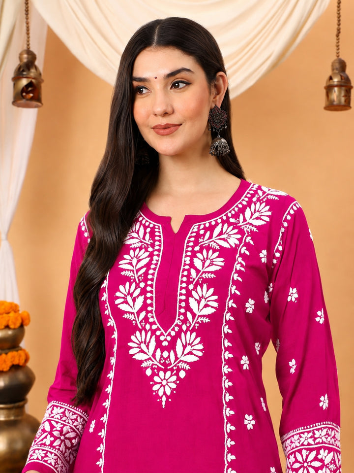 Gauri Modal Chikankari Premium Straight Kurta
