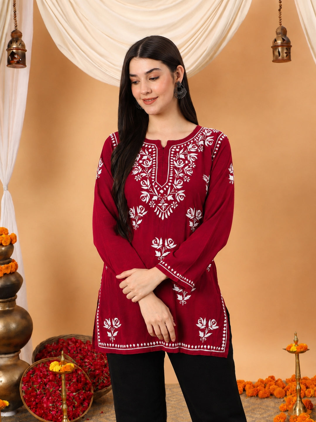 Alaya Modal Chikankari Short Kurti