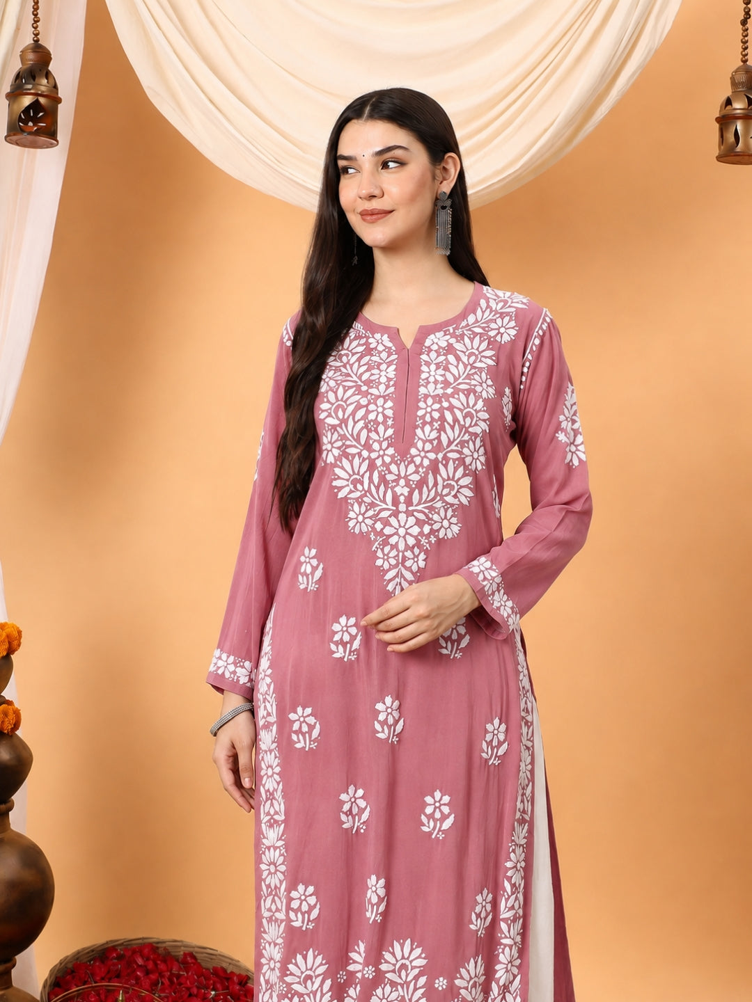 Rekha Modal Chikankari Premium Straight Kurta