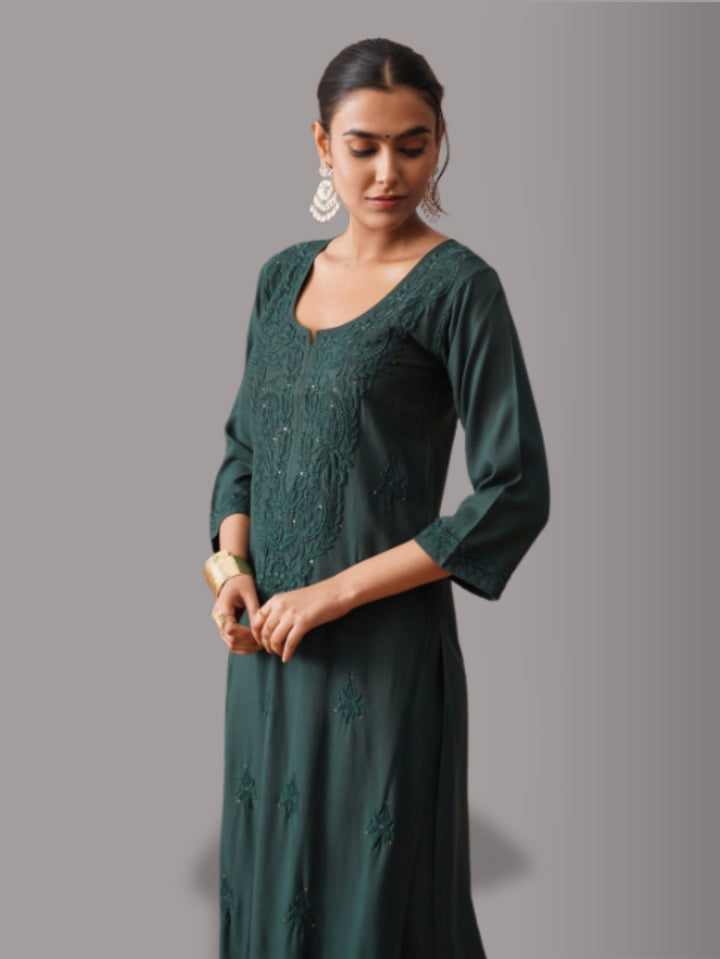 Avika Rayon Chikankari Mukaish Co-ord Set