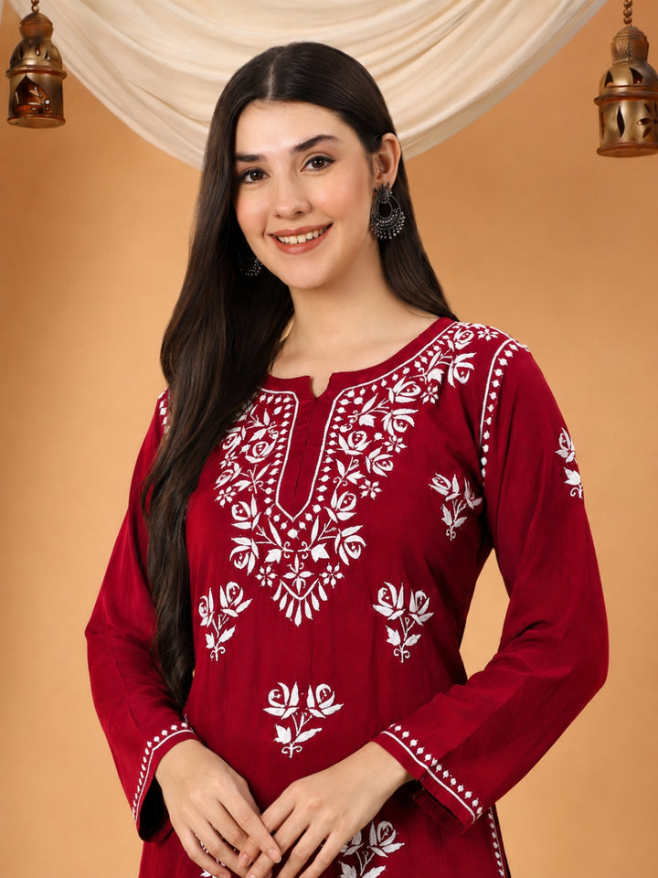 Alaya Modal Chikankari Short Kurti