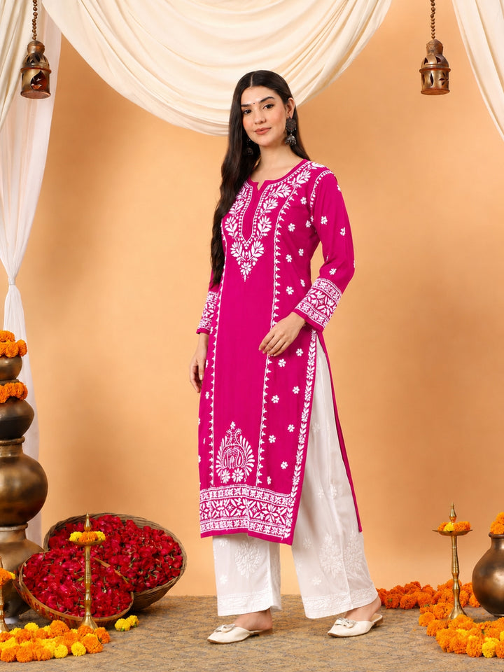 Gauri Modal Chikankari Premium Straight Kurta