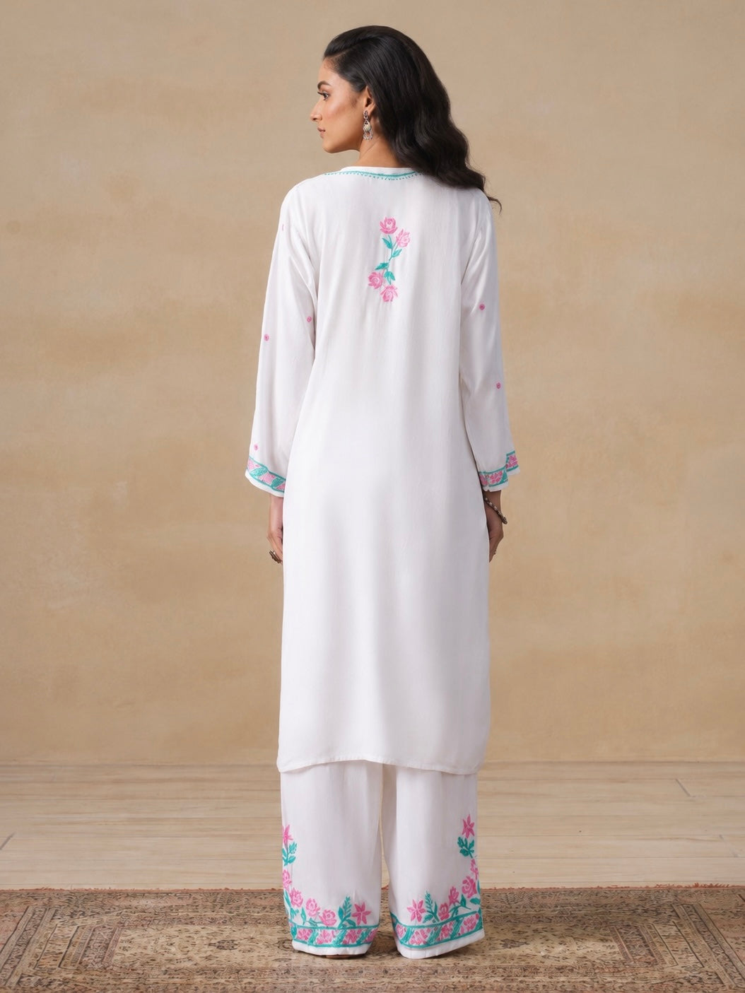 Gulab Rayon Chikankari Co-ord Set