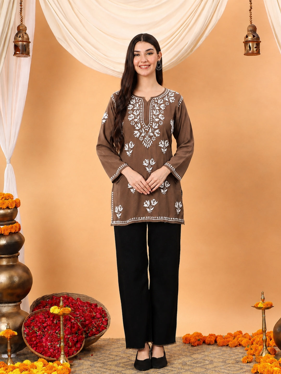 Alaya Modal Chikankari Short Kurti