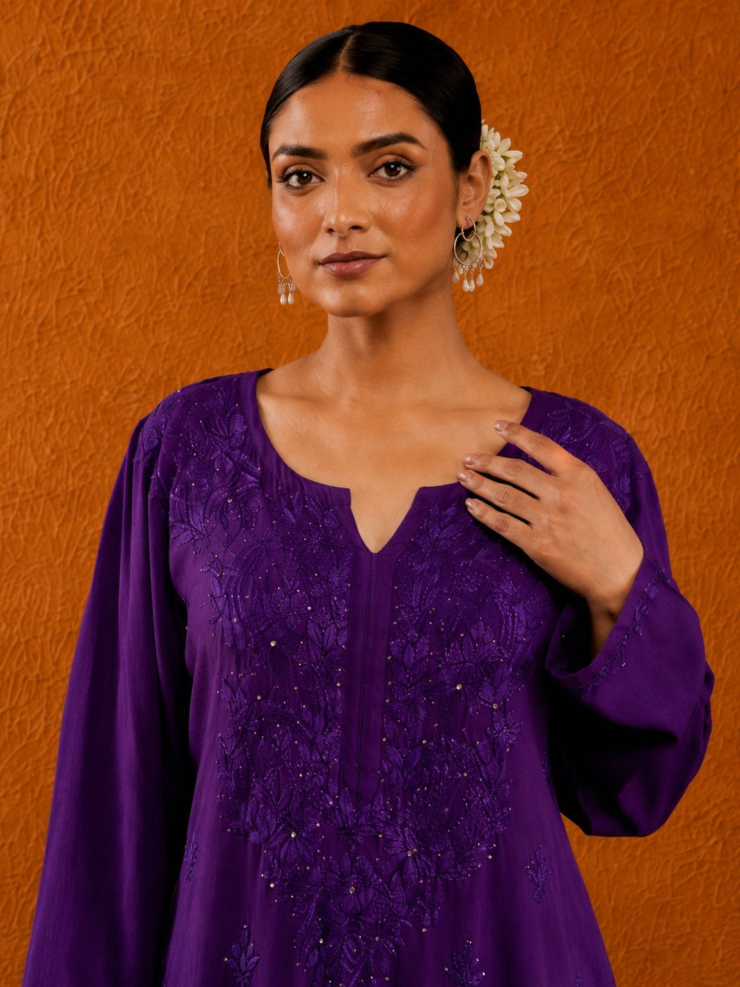 Avika Rayon Chikankari Mukaish Co-ord Set