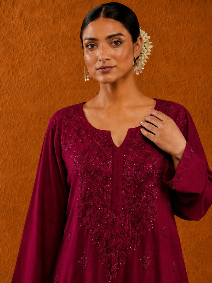 Avika Rayon Chikankari Mukaish Co-ord Set