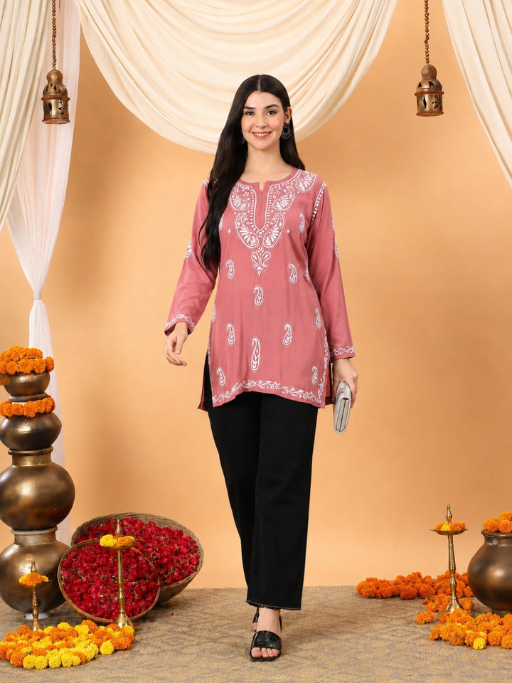 Tripti Modal Chikankari Short Kurti