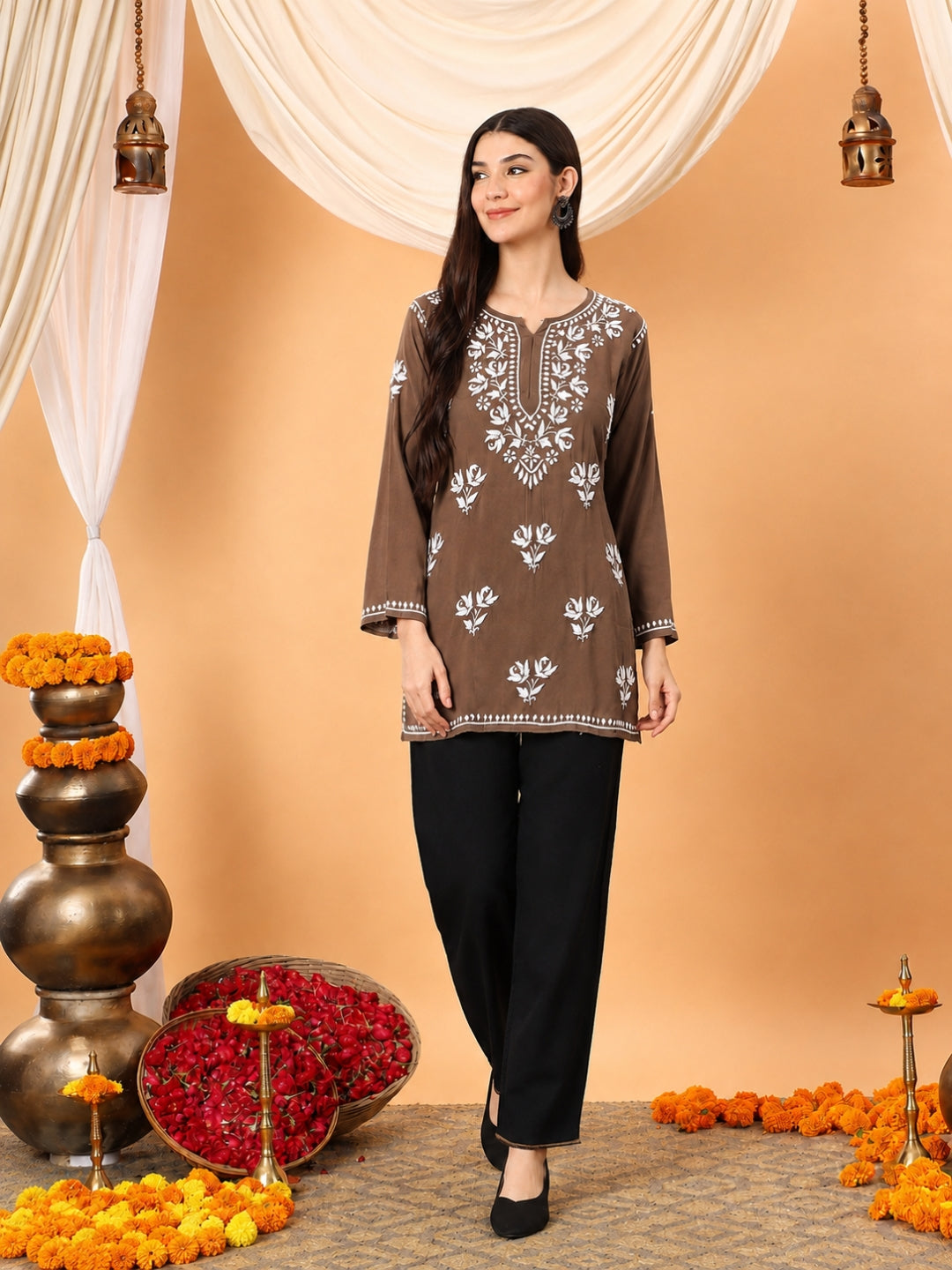 Alaya Modal Chikankari Short Kurti