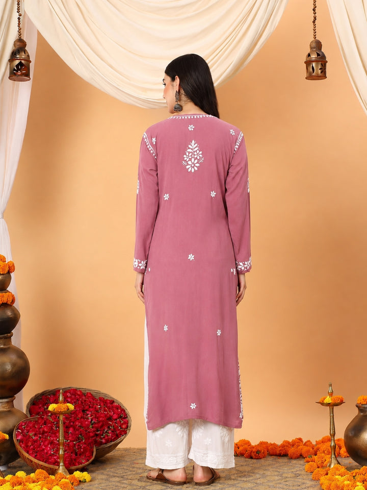 Rekha Modal Chikankari Premium Straight Kurta