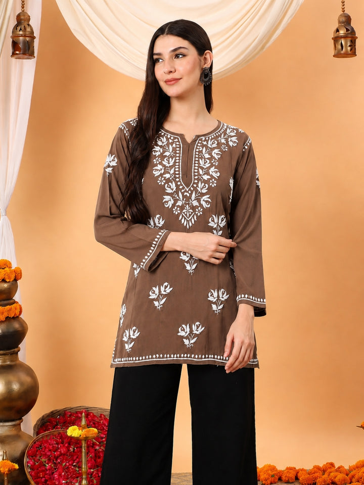 Alaya Modal Chikankari Short Kurti