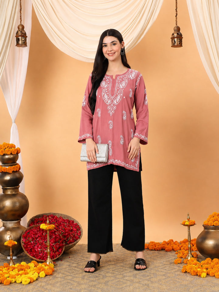Tripti Modal Chikankari Short Kurti