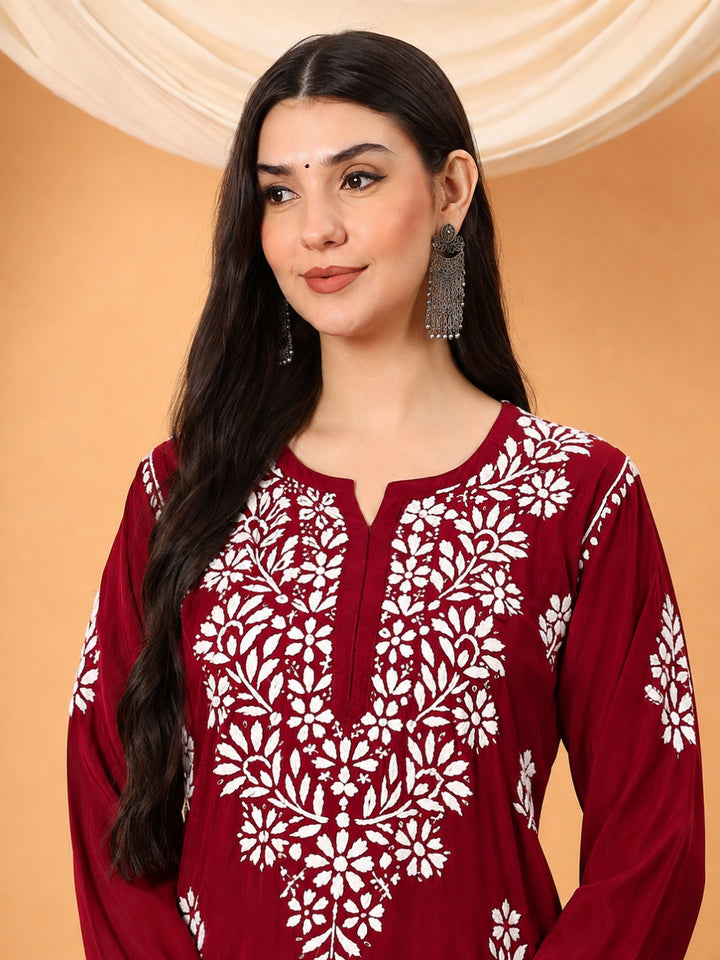 Rekha Modal Chikankari Premium Straight Kurta