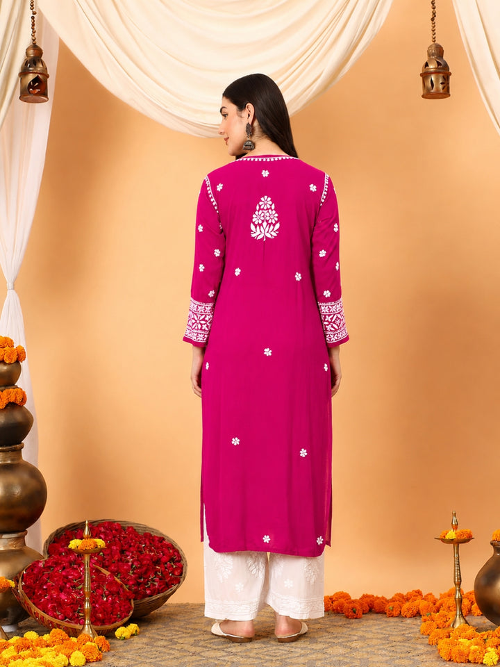 Gauri Modal Chikankari Premium Straight Kurta