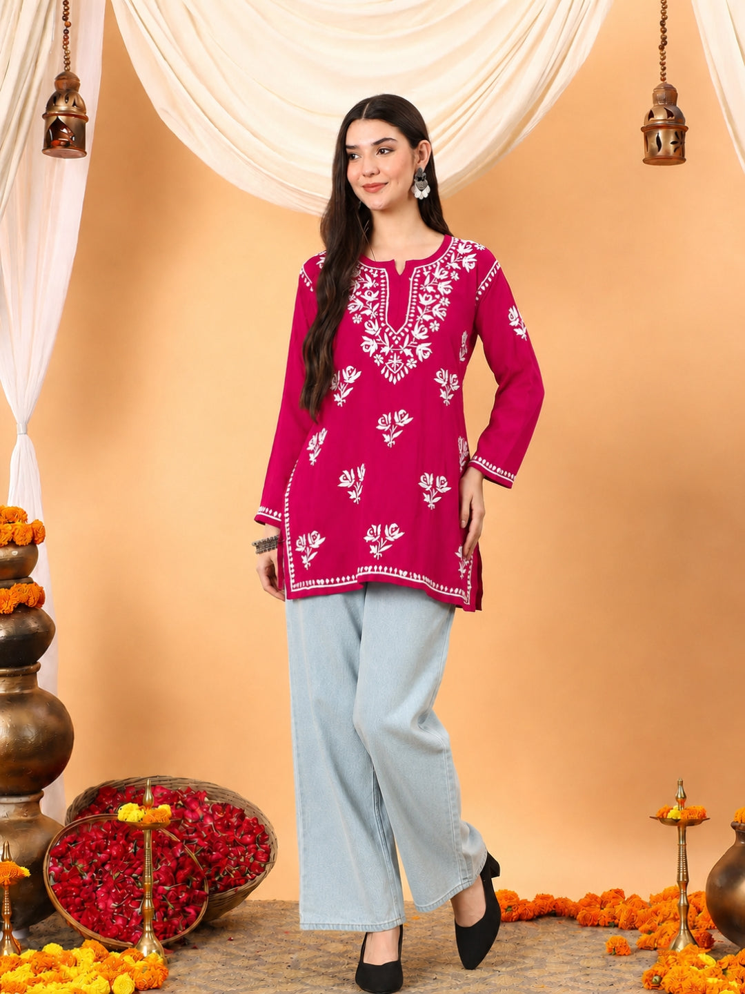 Alaya Modal Chikankari Short Kurti