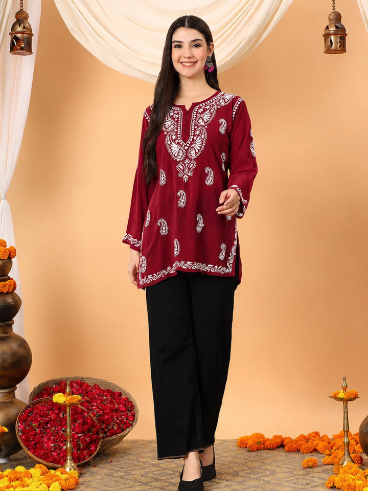Tripti Modal Chikankari Short Kurti