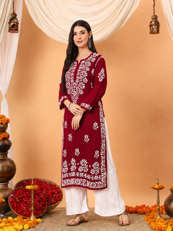 Rekha Modal Chikankari Premium Straight Kurta