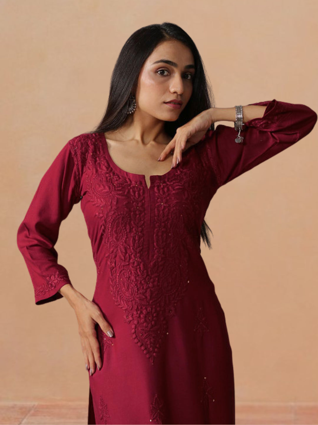 Avika Rayon Chikankari Mukaish Co-ord Set