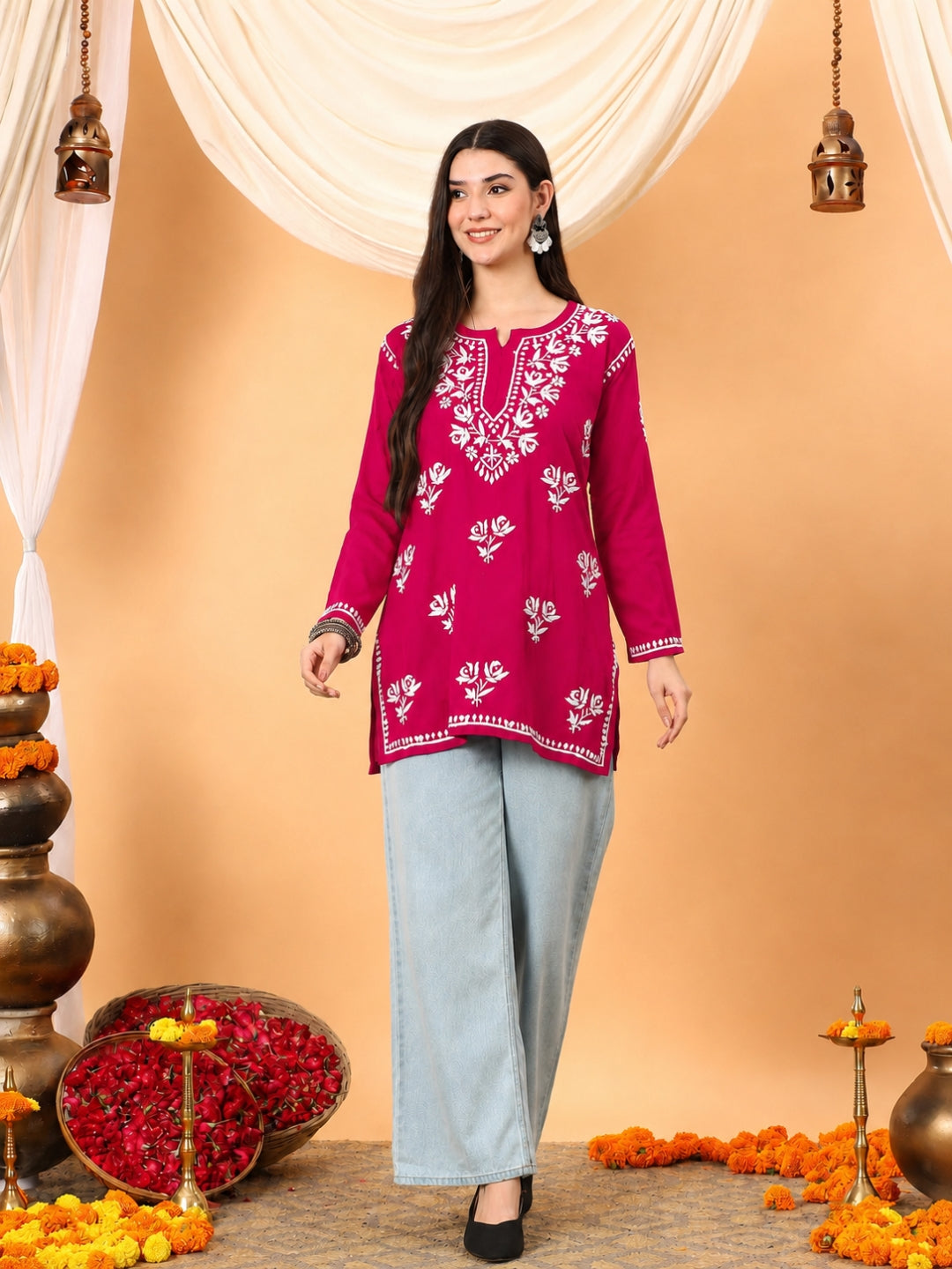 Alaya Modal Chikankari Short Kurti