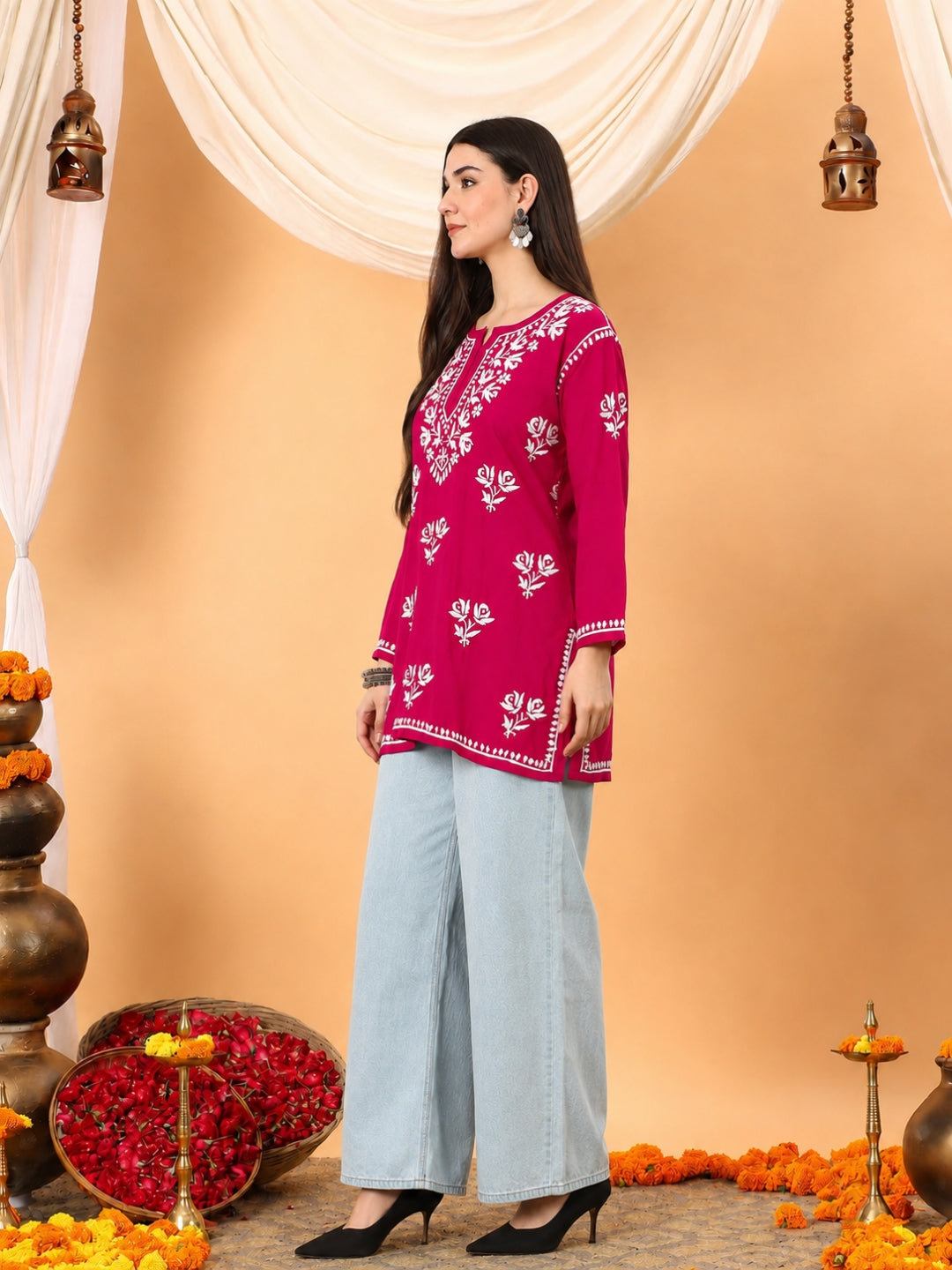Alaya Modal Chikankari Short Kurti