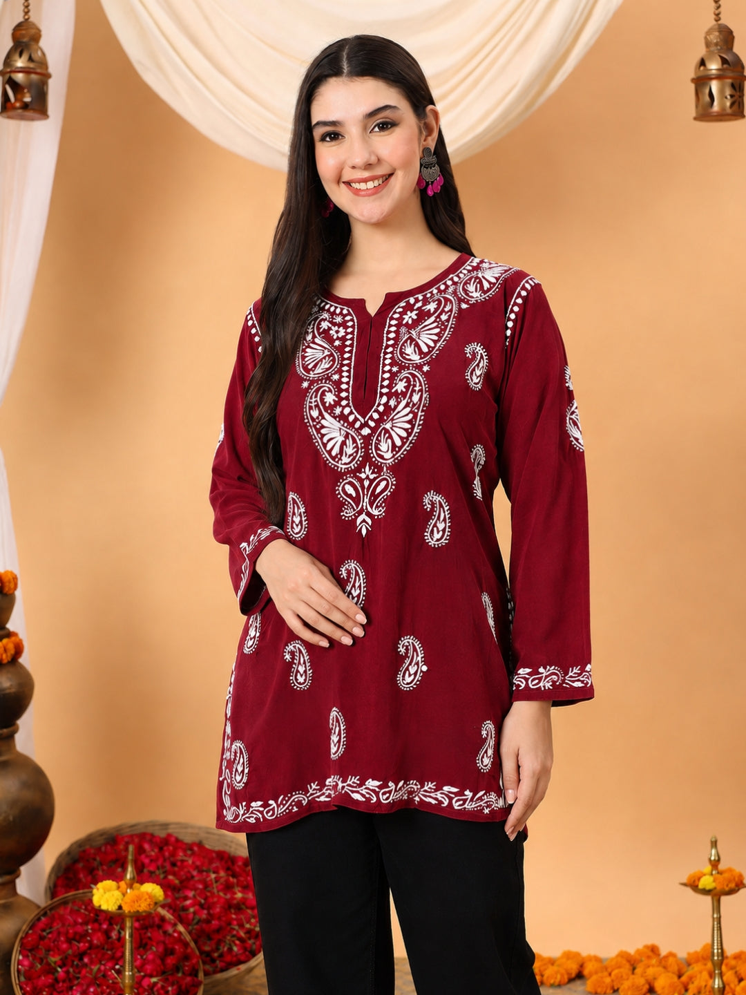 Tripti Modal Chikankari Short Kurti