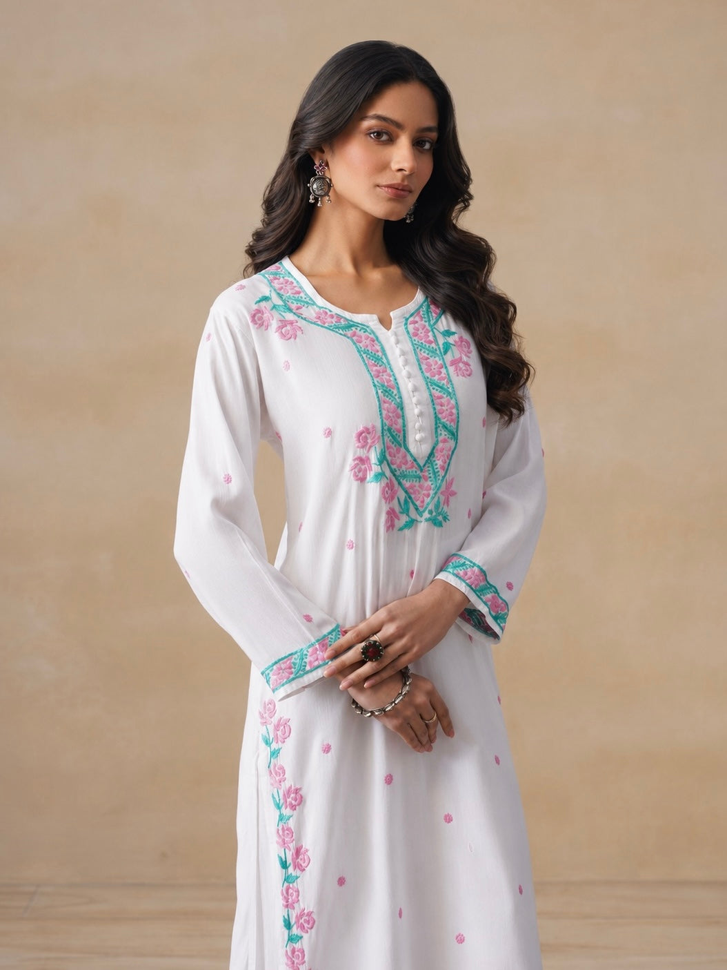 Gulab Rayon Chikankari Co-ord Set