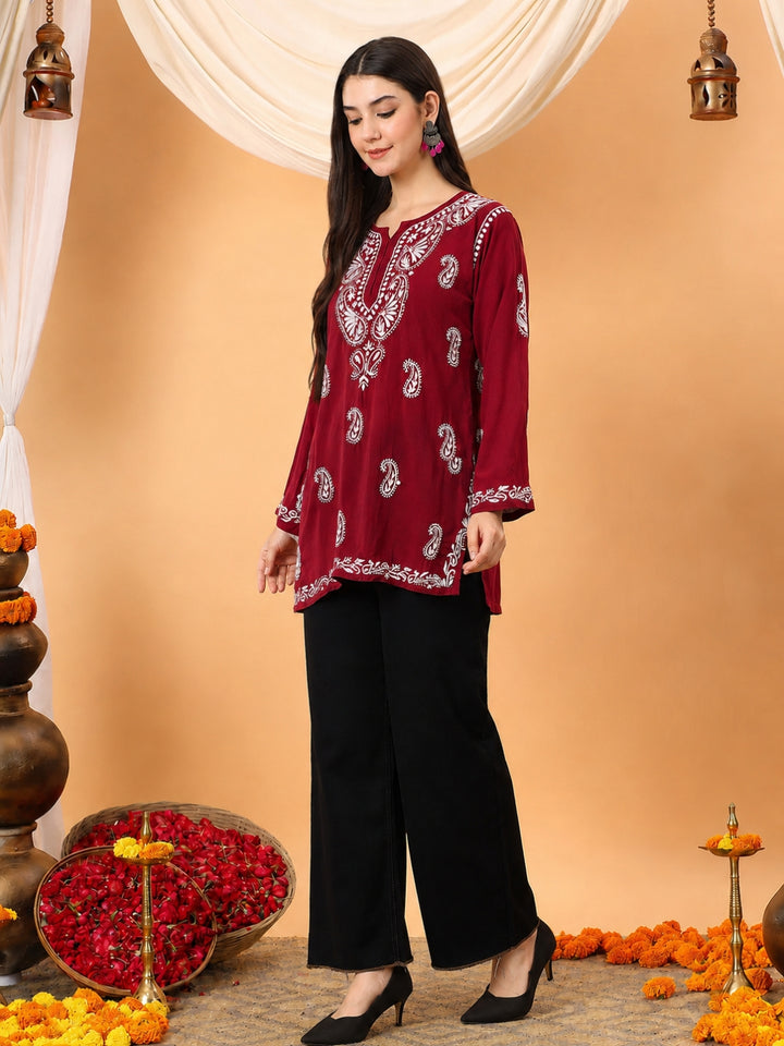 Tripti Modal Chikankari Short Kurti