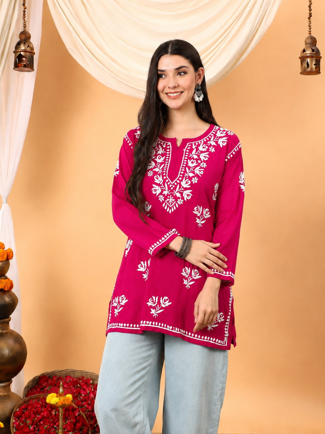 Alaya Modal Chikankari Short Kurti