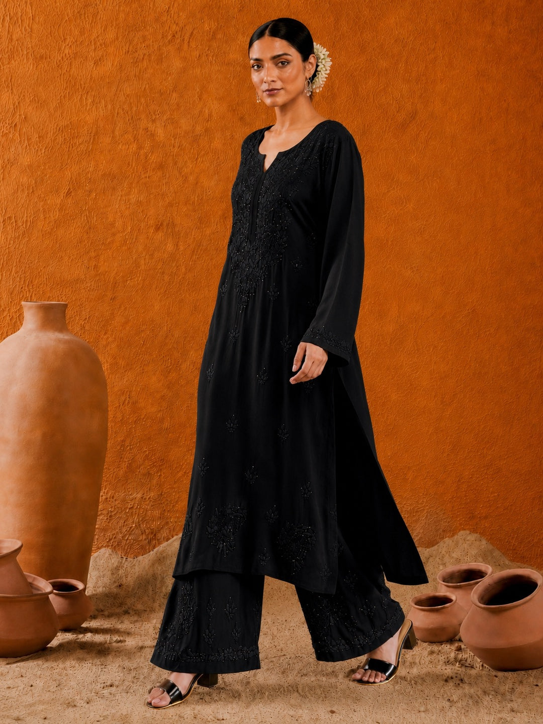 Avika Rayon Chikankari Mukaish Co-ord Set