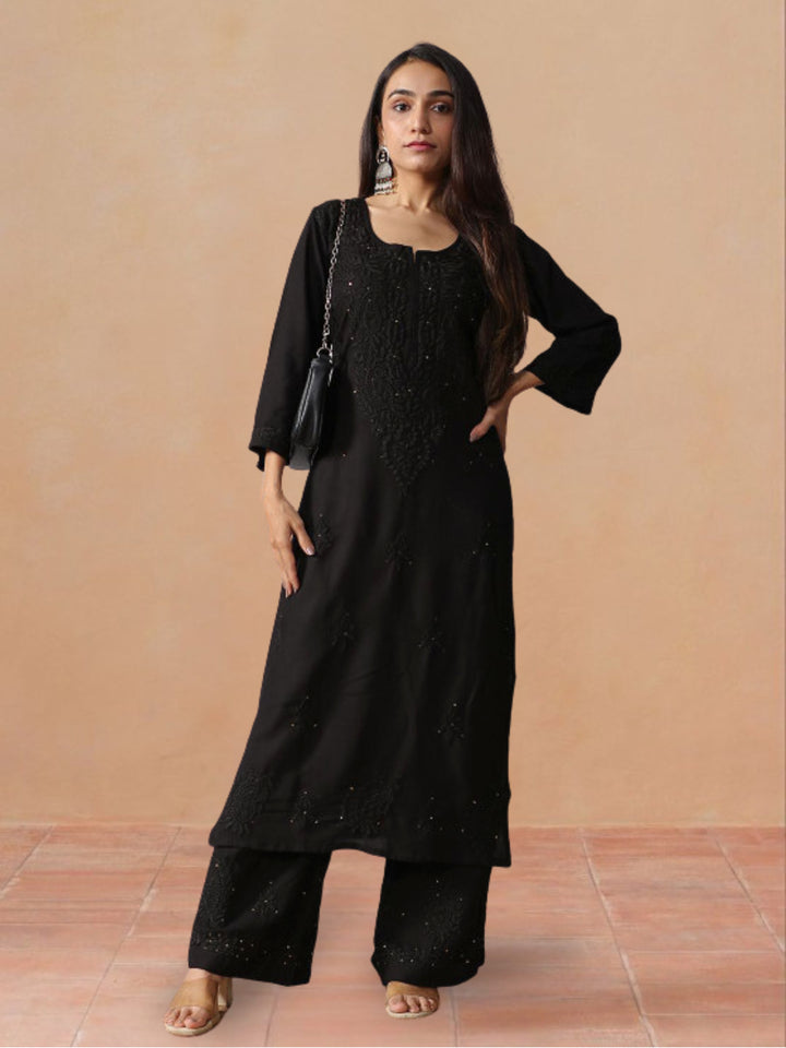 Avika Rayon Chikankari Mukaish Co-ord Set