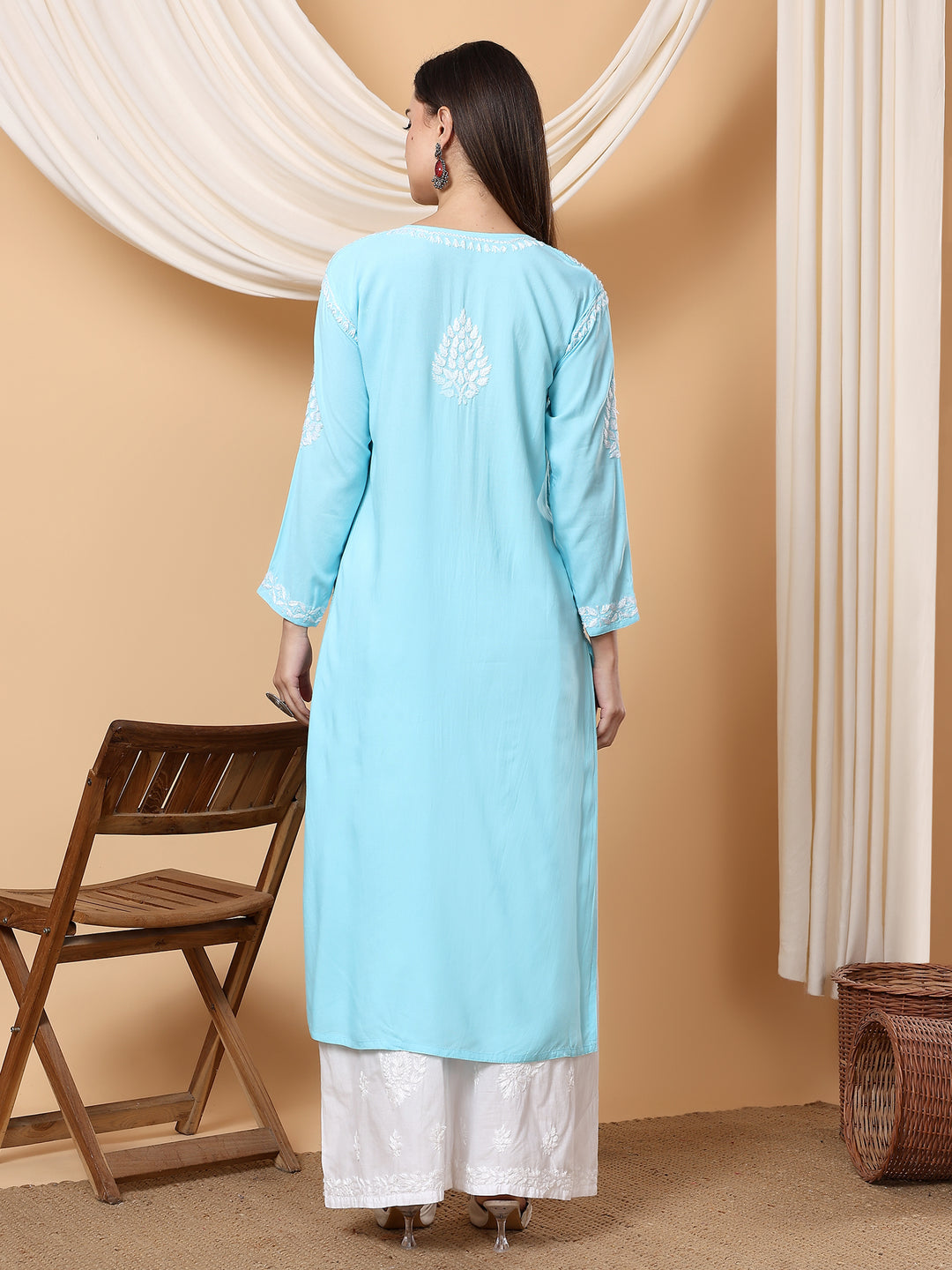 Neha Chikankari Rayon Straight Kurta