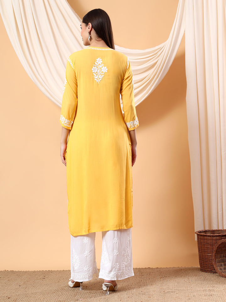 Bhumi Chikankari Premium Modal Straight Kurta