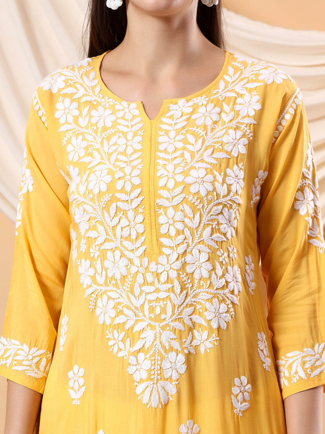 Bhumi Chikankari Premium Modal Straight Kurta