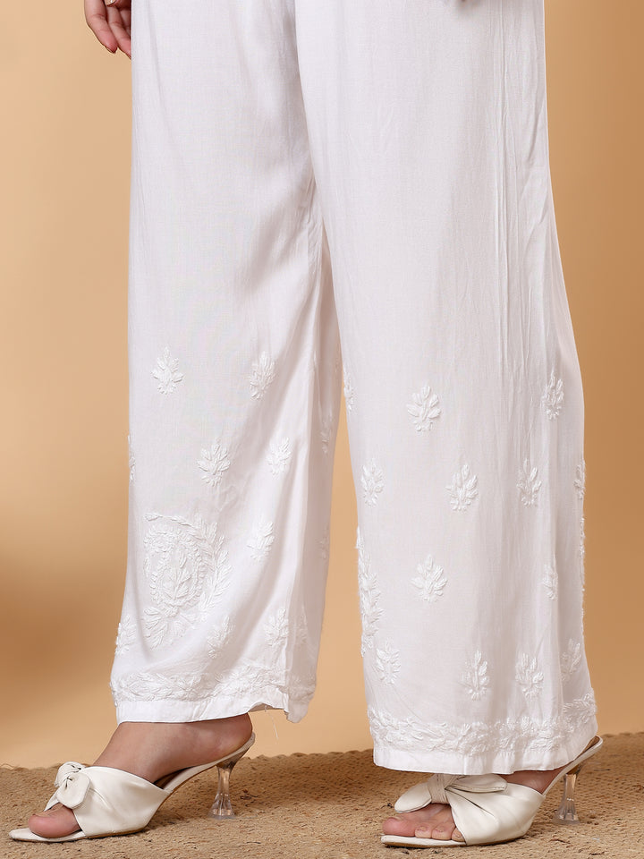 Yukti Chikankari Rayon Palazzo