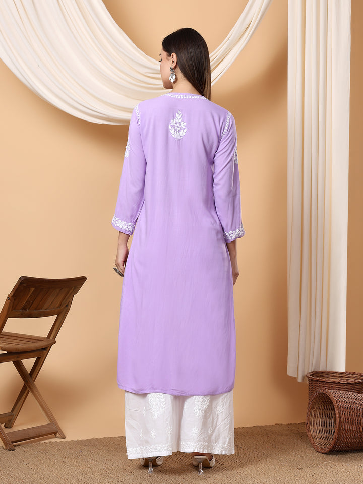 Jahnvi Chikankari Rayon Straight Kurta