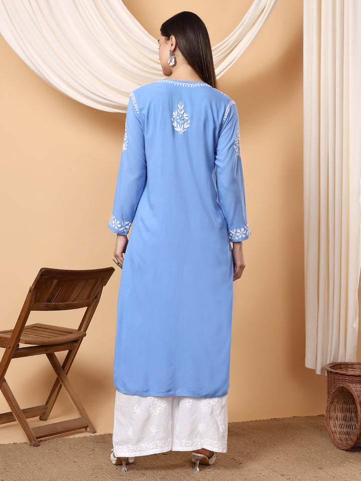 Jahnvi Chikankari Rayon Straight Kurta