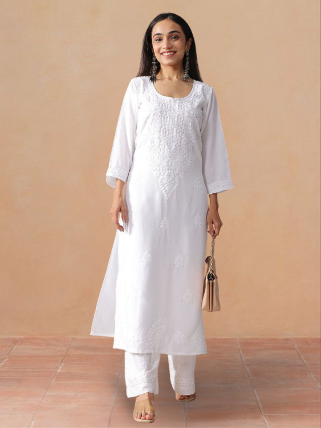 Avika Rayon Chikankari Mukaish Co-ord Set