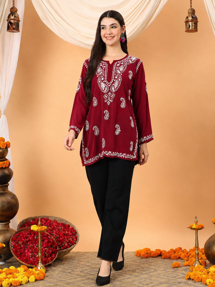 Tripti Modal Chikankari Short Kurti