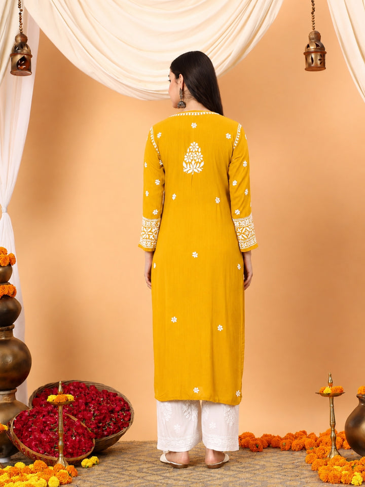 Gauri Modal Chikankari Premium Straight Kurta