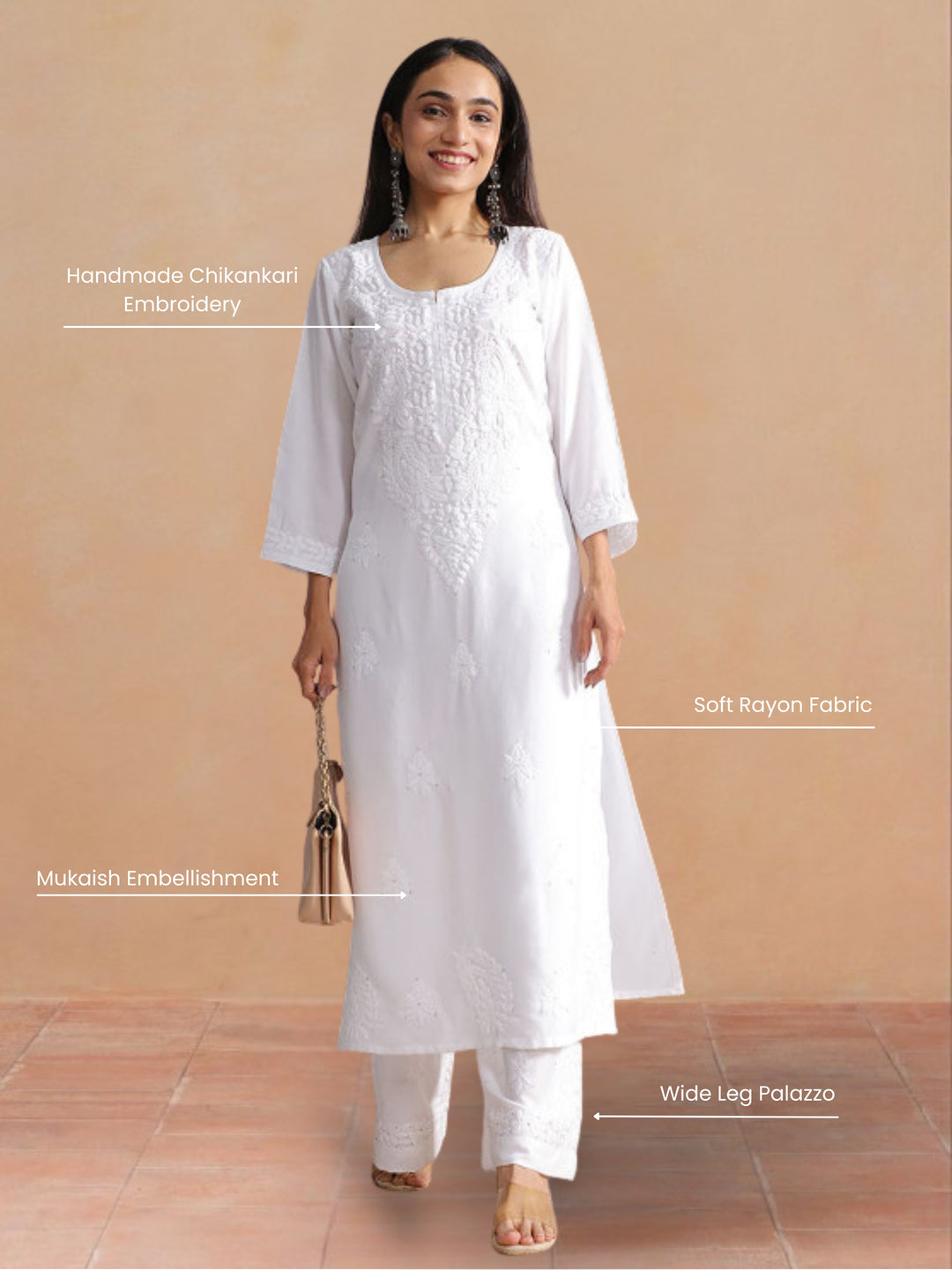 Avika Rayon Chikankari Mukaish Co-ord Set