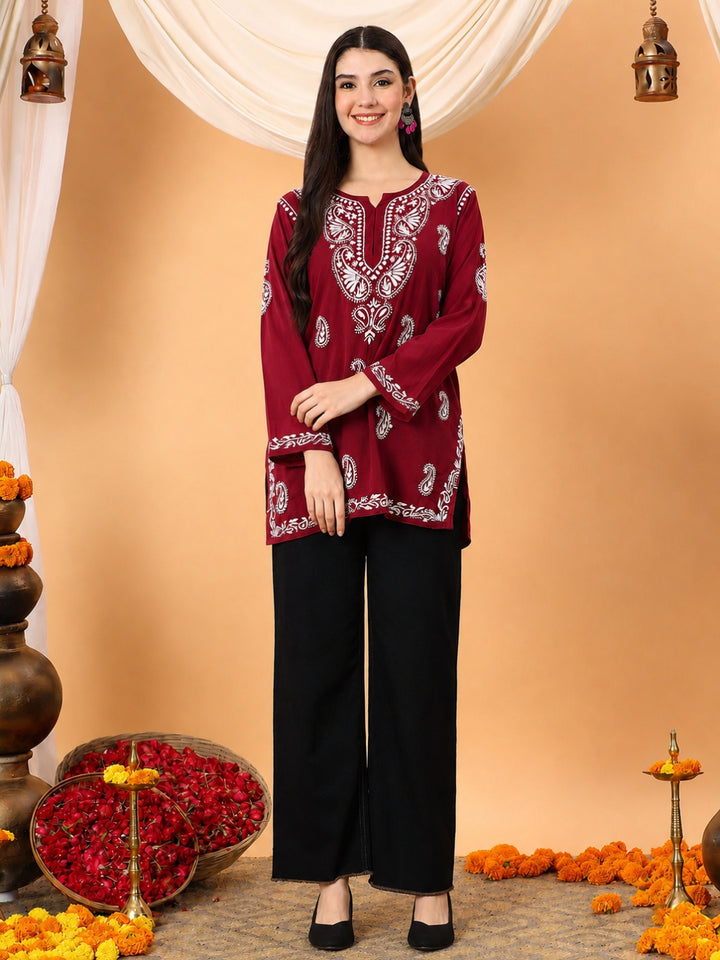 Tripti Modal Chikankari Short Kurti
