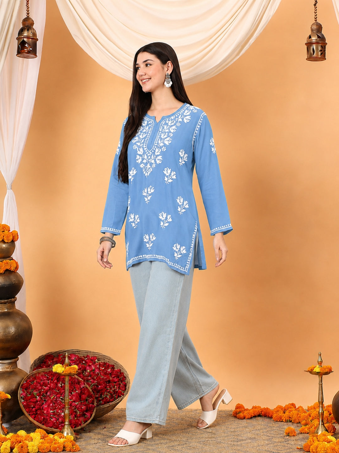 Alaya Modal Chikankari Short Kurti
