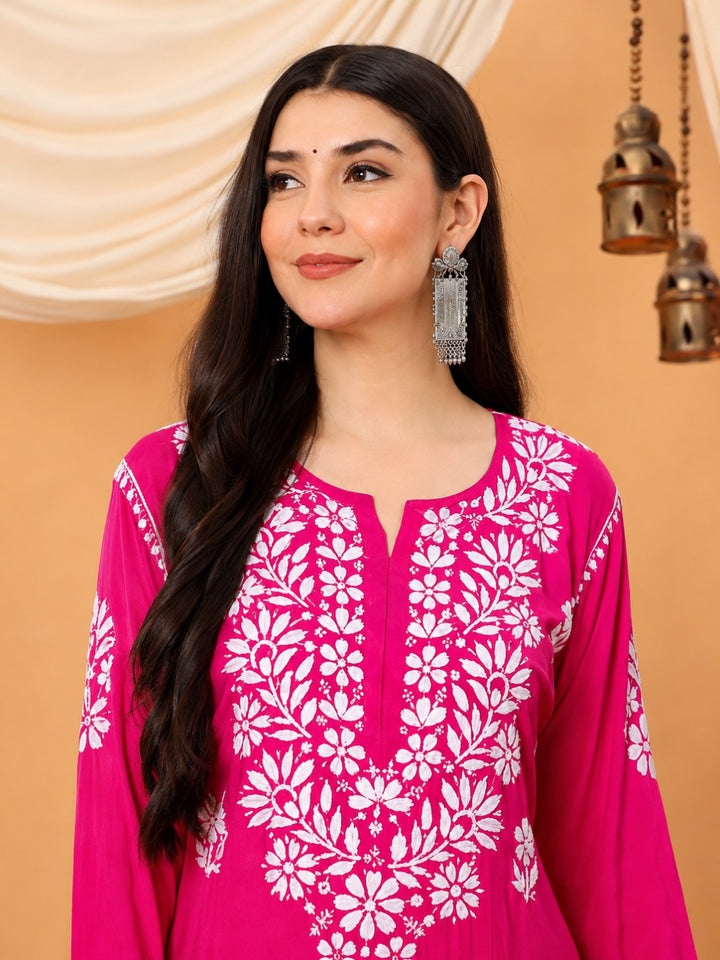 Rekha Modal Chikankari Premium Straight Kurta