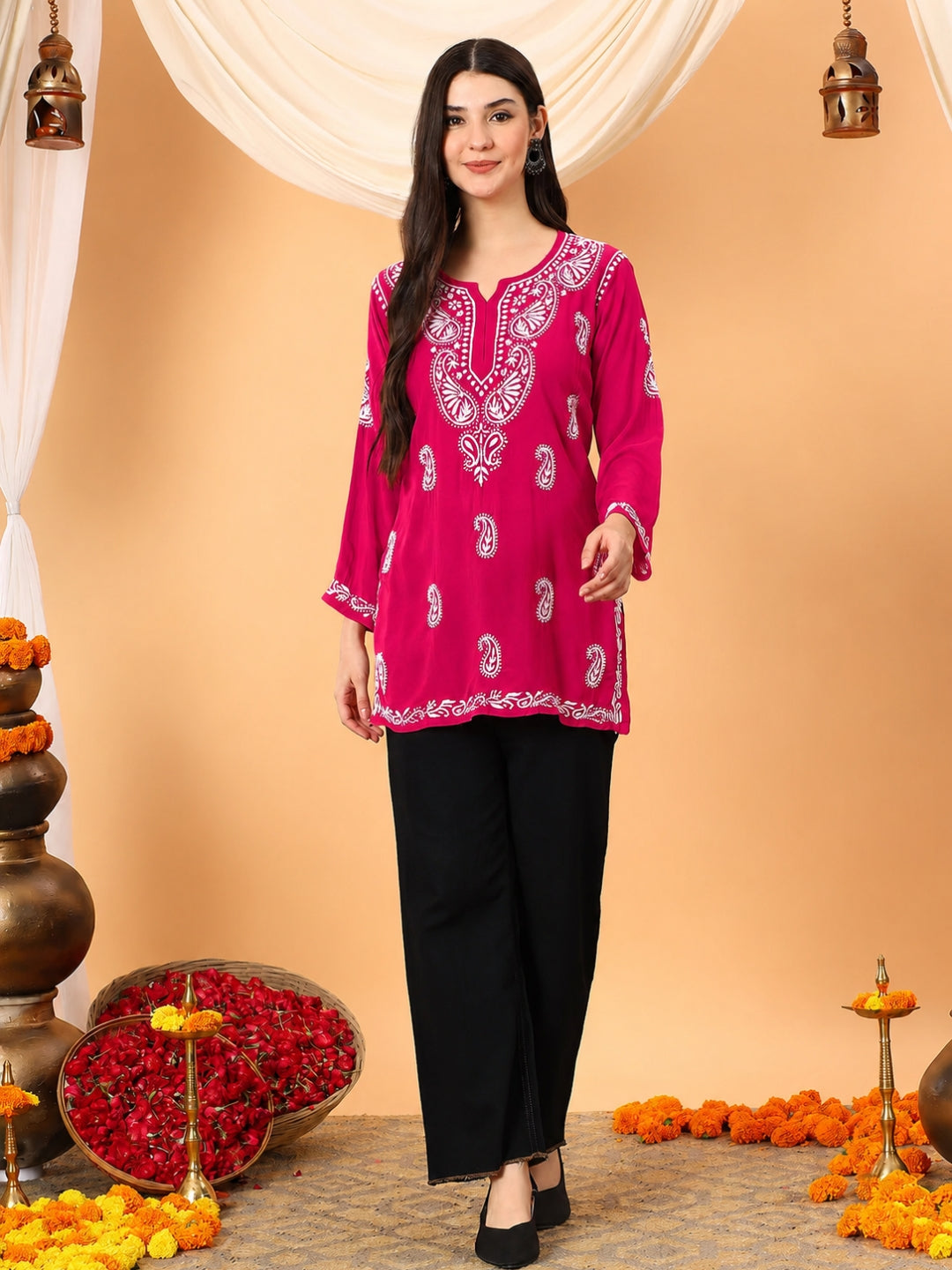 Tripti Modal Chikankari Short Kurti