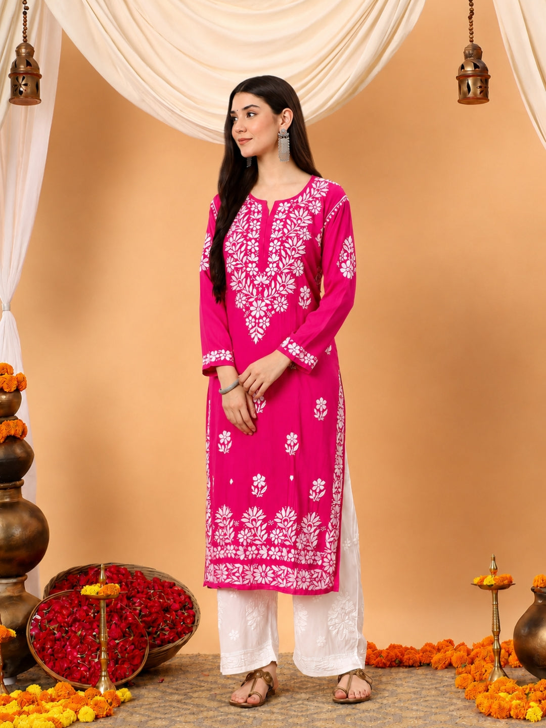 Rekha Modal Chikankari Premium Straight Kurta