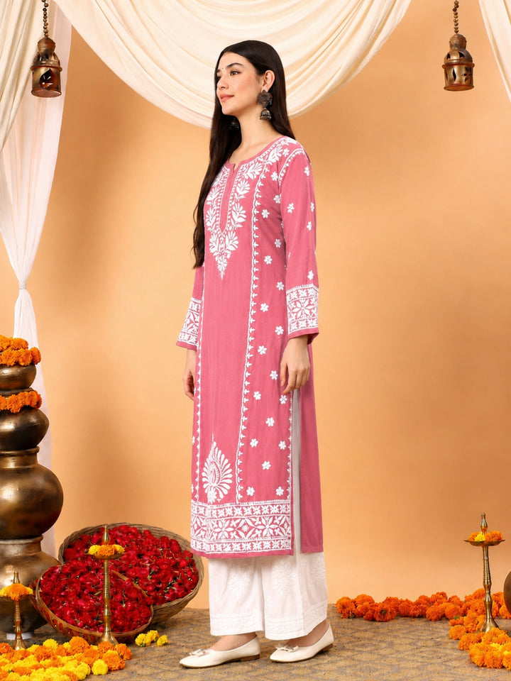 Gauri Modal Chikankari Premium Straight Kurta