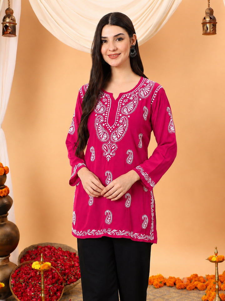 Tripti Modal Chikankari Short Kurti